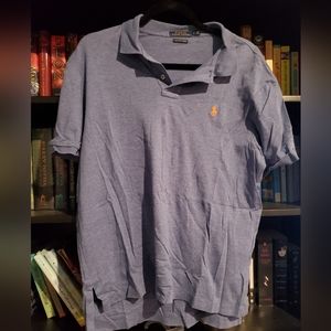 RALPH Lauren Polo Pima Soft Touch Cotton heathered blue mens large